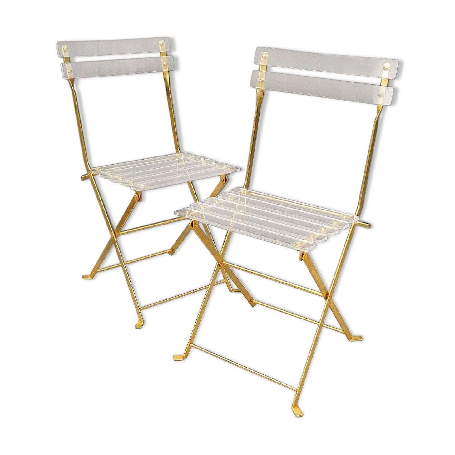 Pair of chairs in methcrylate Yonel Lebovici - Bernard Berthet (No.2)
