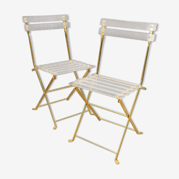 Paire de chaises en méthacrylate Yonel Lebovici & Bernard Berthet(N°2)