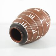 1950s Ceramic Vase with Brown & Black Drip Glaze
