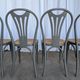 Ensemble de 6 chaises de salle à manger vintage grises en bois cintré : style Thonet, assise en cannage.