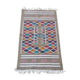 Tapis gris multicolore fait main - 118x68cm