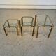 Tables gigognes vintage années 70 en laiton et verre – set de 3