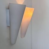 Pair of vintage wall lights, opaline sandblasted glass, France 1970