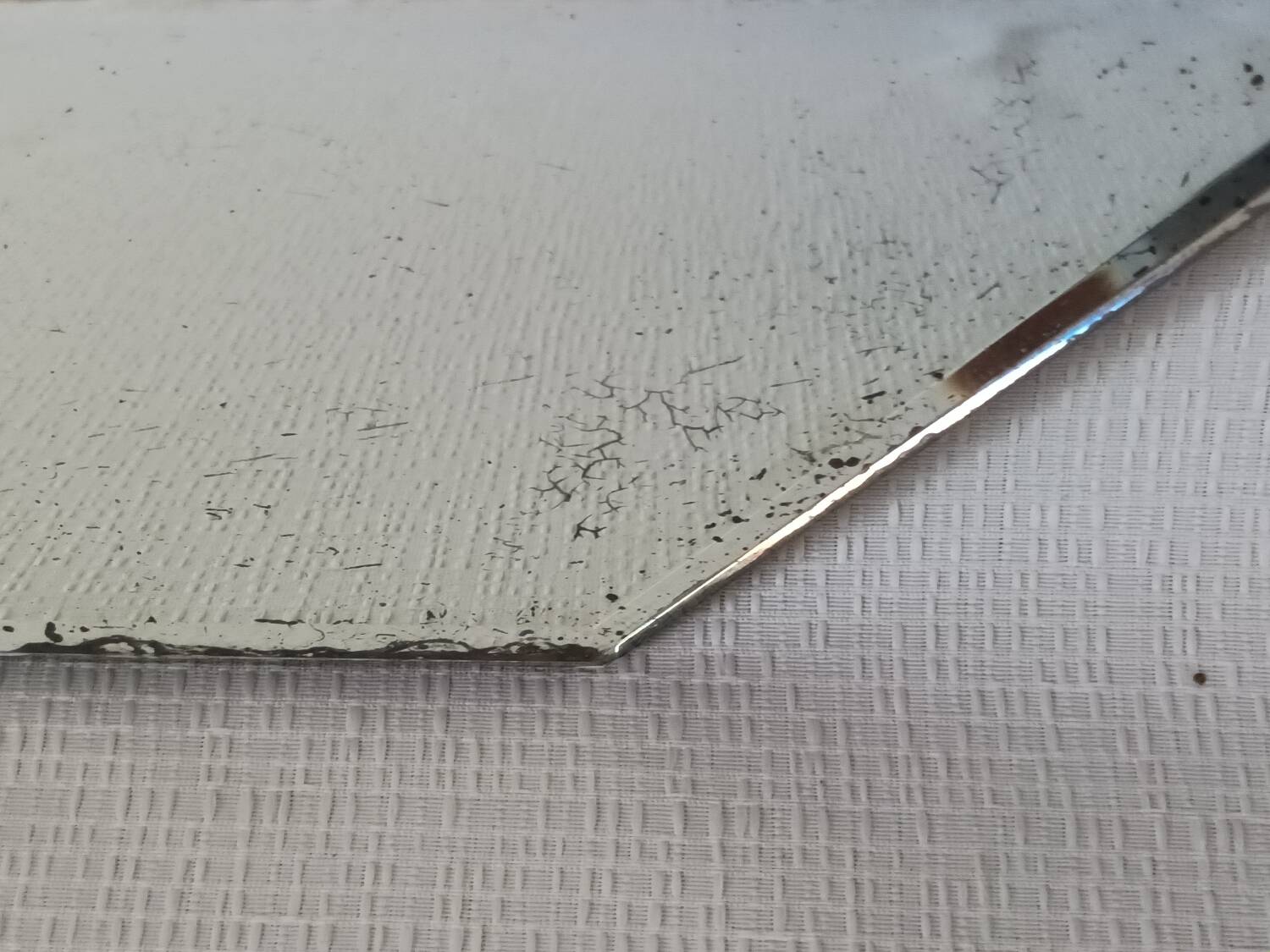 Hammered iron Art Deco mirror