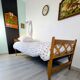 Vintage folding bed – wood and metal – 206 cm – rustic charm and practicality