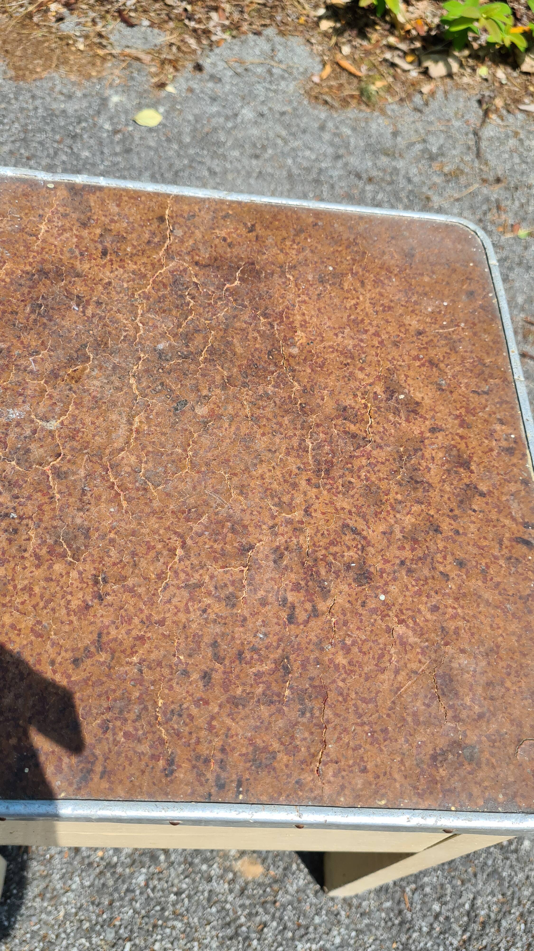 Old stool shoeshine chest / formica / 1950s