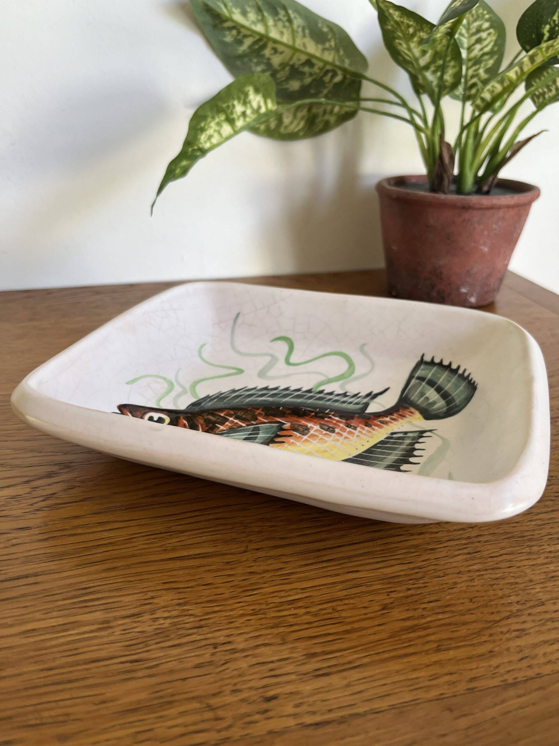Vallauris MidCentury ceramic fish dish