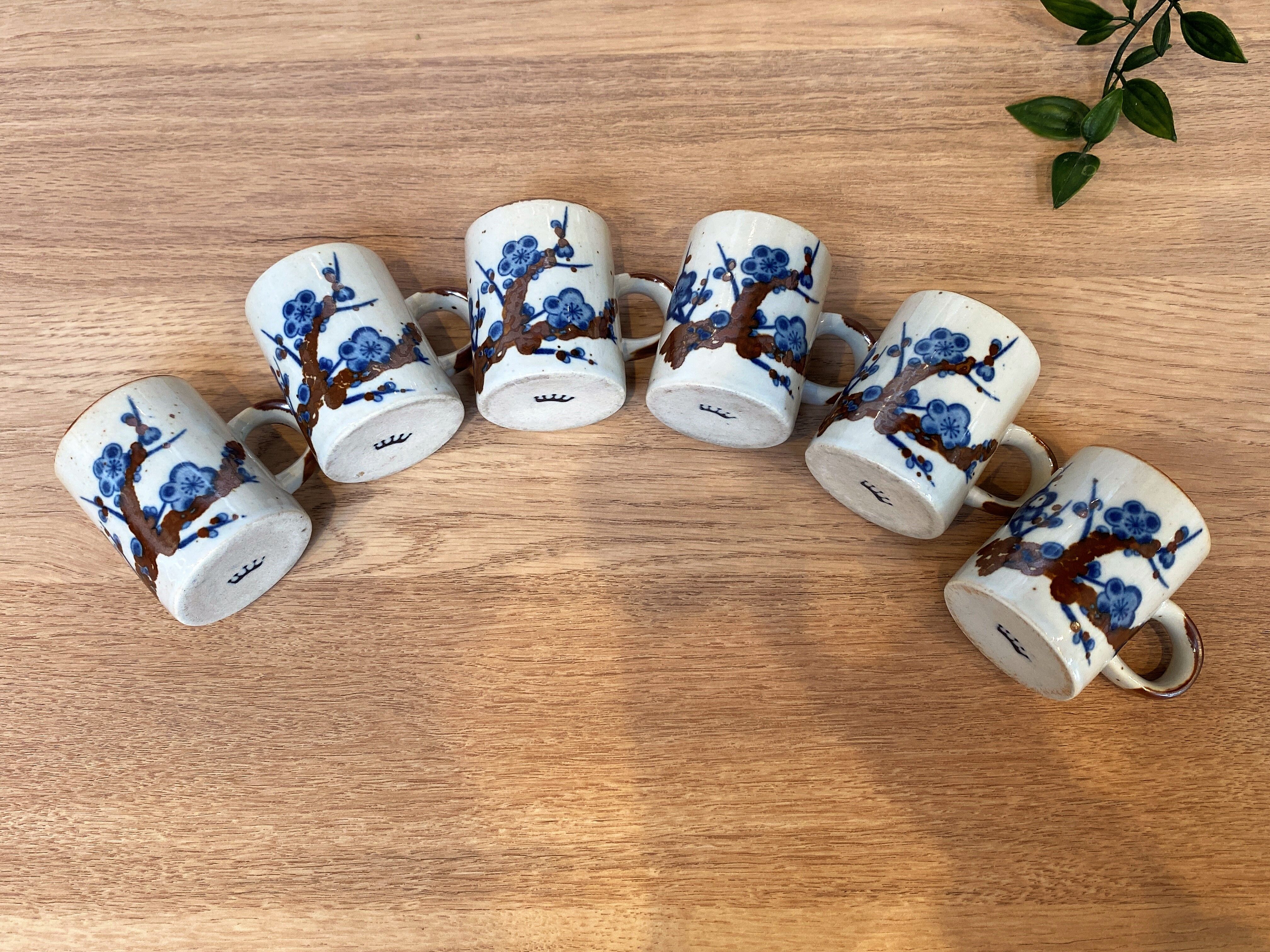 Set of 6 stoneware coffee cups