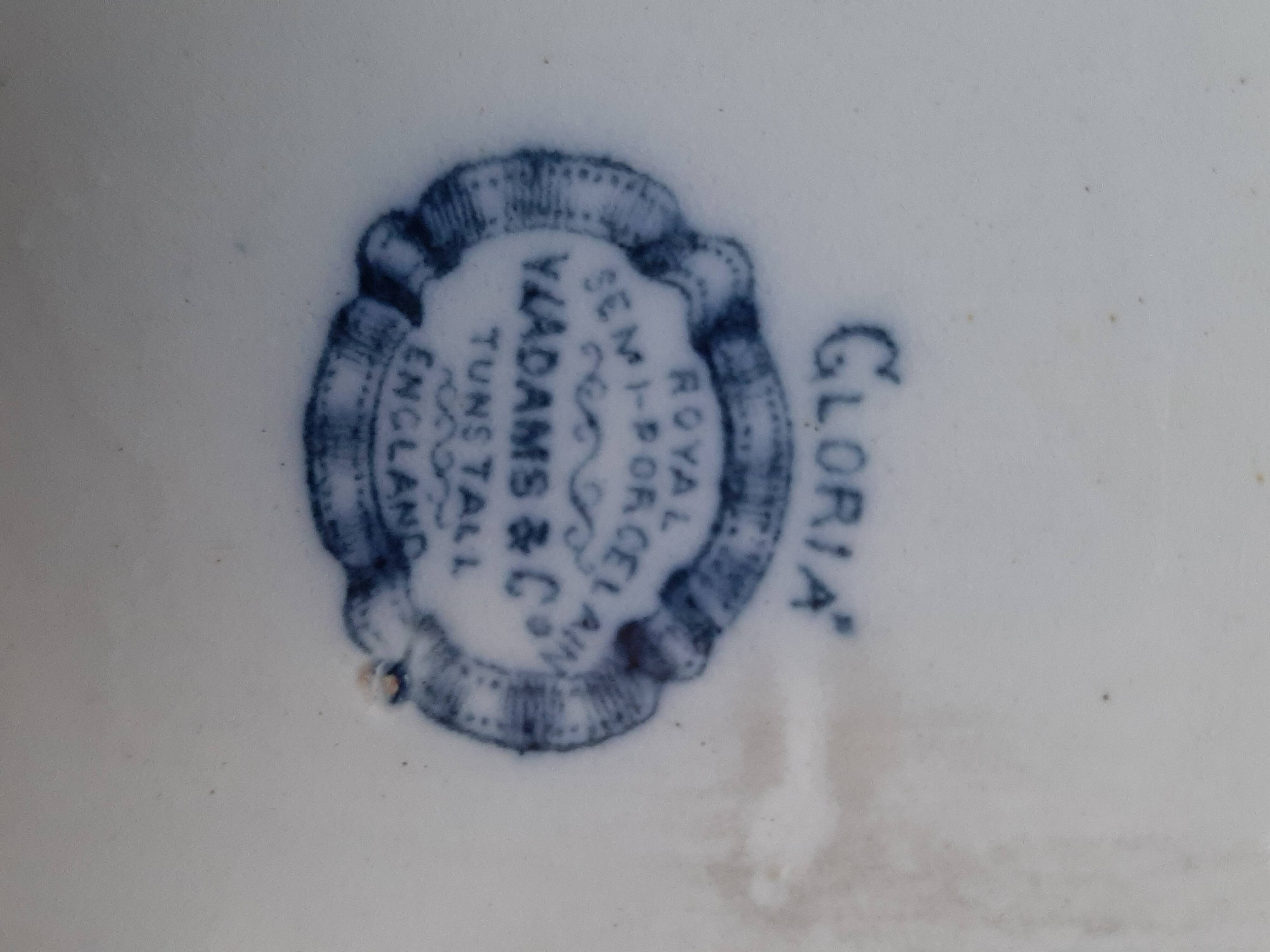 Large late 19th century English dish Tunstall W. ADAMS & Co 'Gloria'