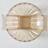 Iridescent orange glass cup