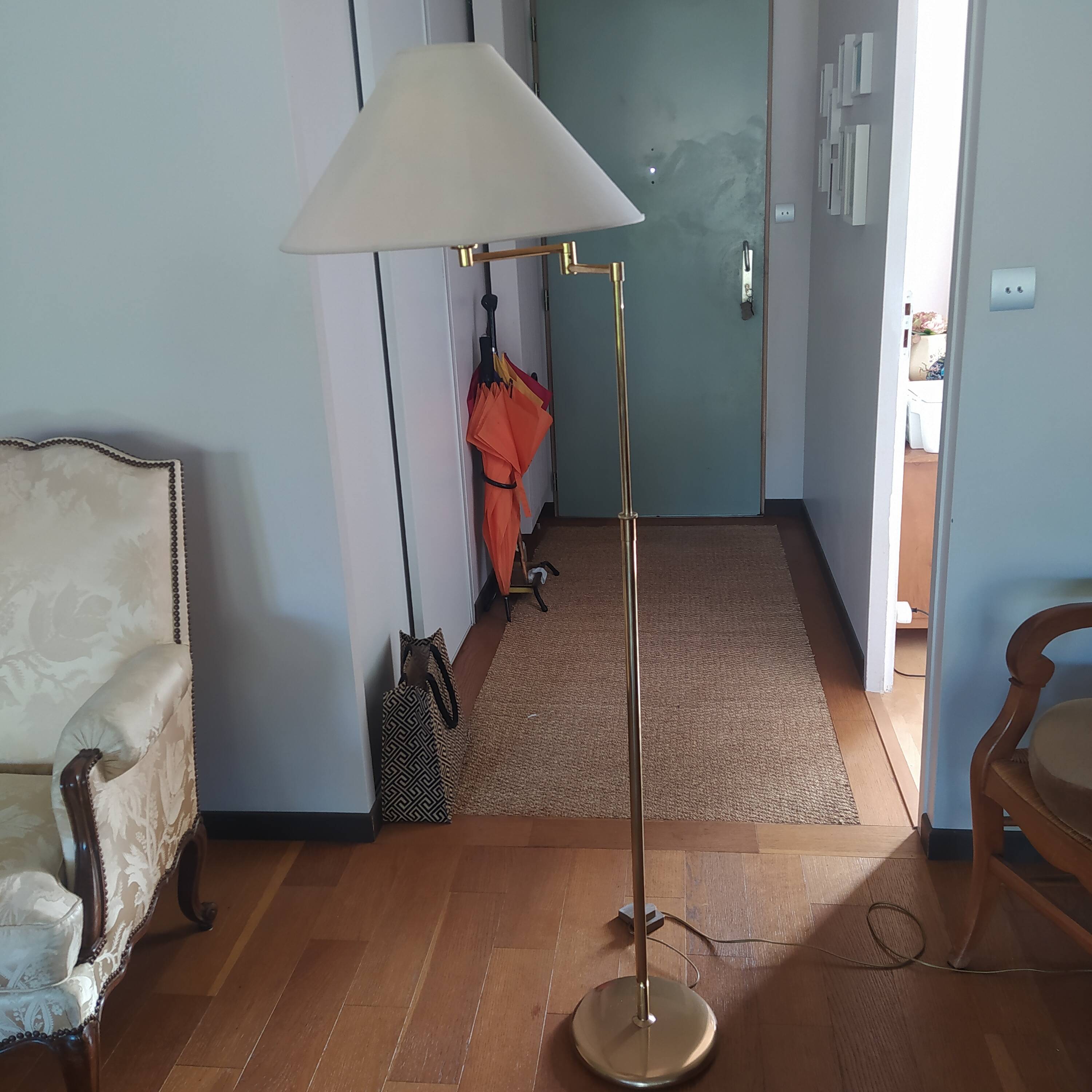 70s brass reading lamp with articulated arm Germany