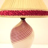 Dino Martens for Aureliano Toso Murano mezza filigrana table lamp from the 1950s
