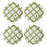 Set of 4 hand-painted ceramic dinner plates