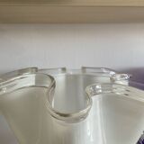 Trio of vintage blown glass handkerchief vases