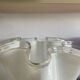 Trio of vintage blown glass handkerchief vases