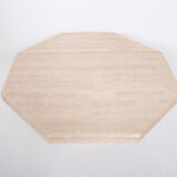 Table basse vintage octogonale en travertin 1970