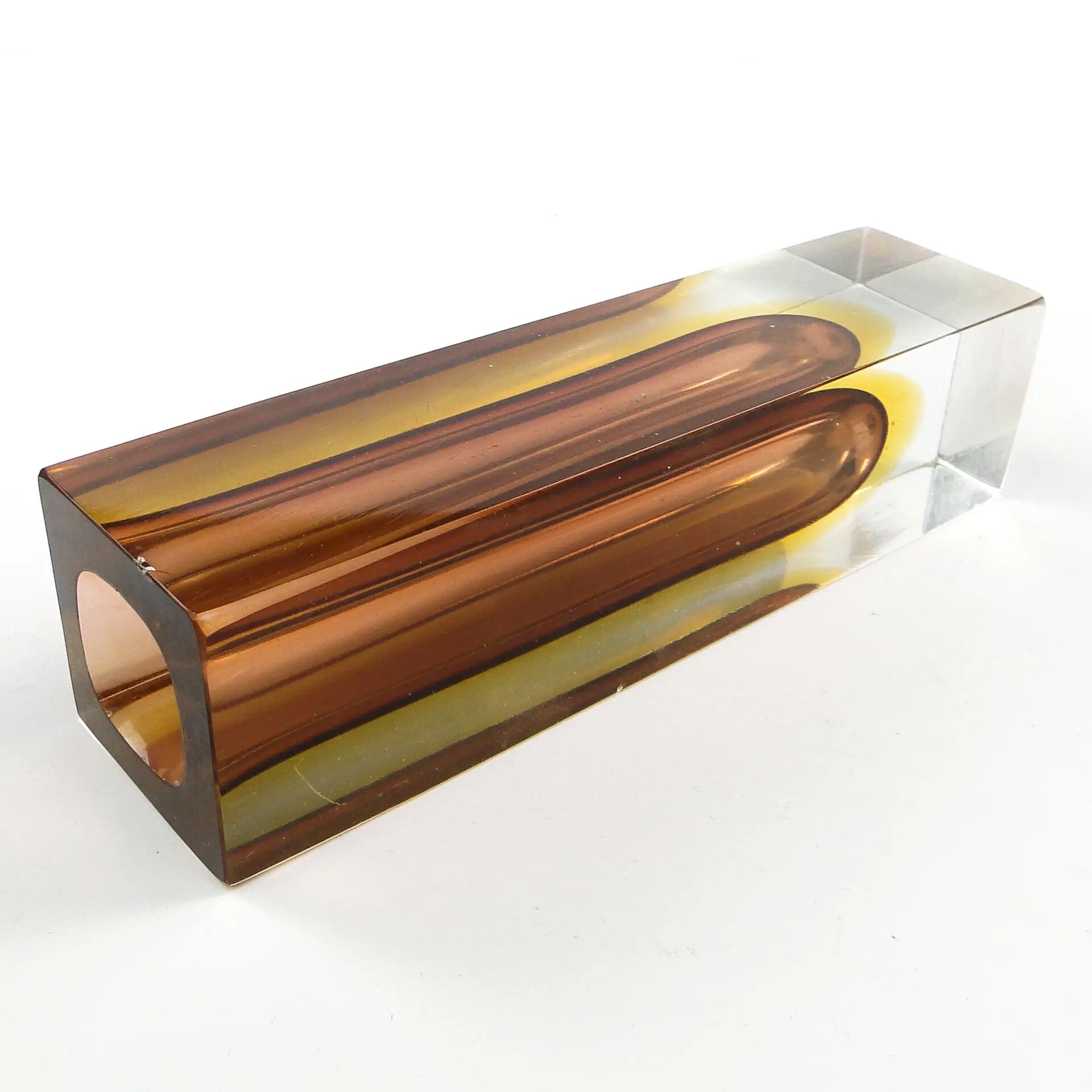 Sommerso mid-century modern vase, glass, designed by F. Poli, Italy, 1950s