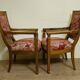 Paire de fauteuils anciens en noyer – époque Empire, Restauration