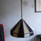 Large cream and purple tiffany style art deco pendant light