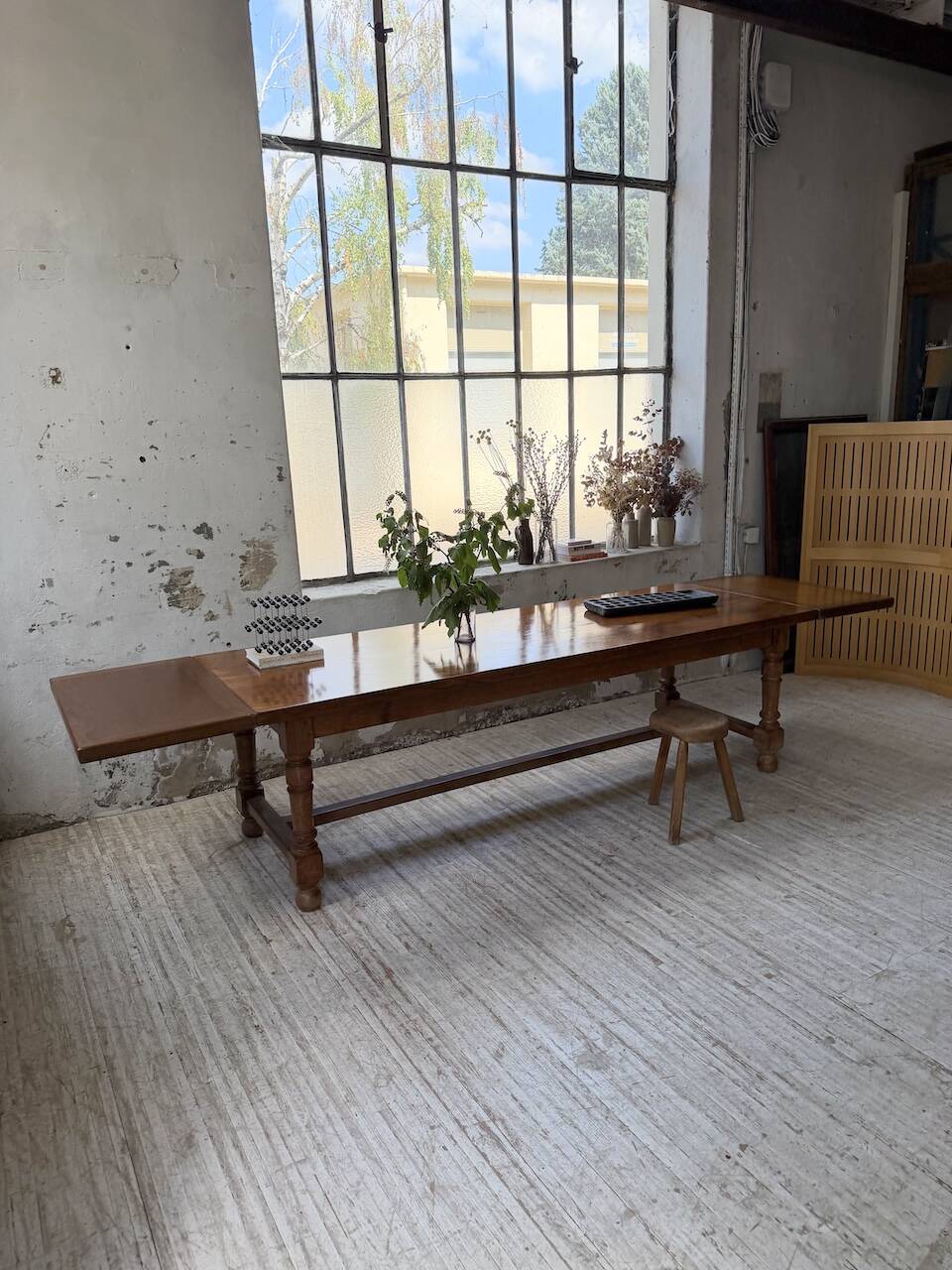 Table repas style drapière noyer 2m5/3m5 1900