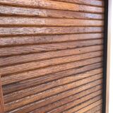 Vintage curtain binder in solid brown oak year 50