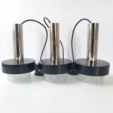 Set of 3 vintage pendant lights 1960