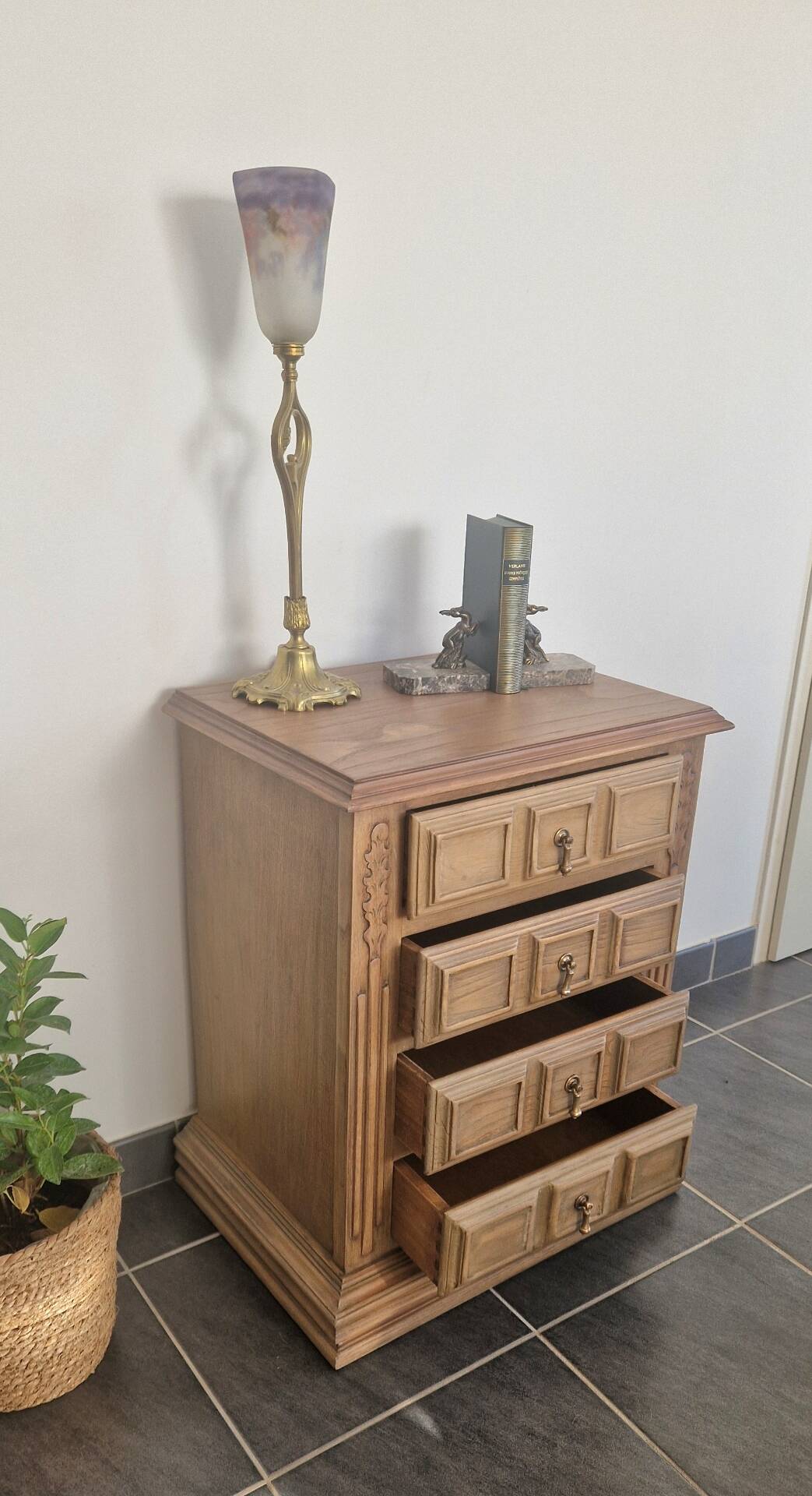 Oak and pine chest of drawers, 1950s.