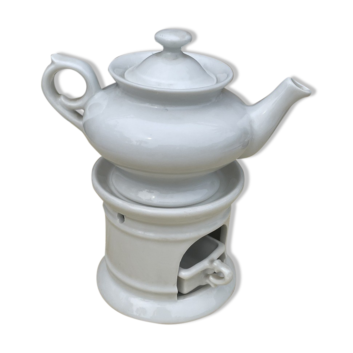 Théière en porcelaine blanche