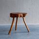 Table d'appoint en bois d'orme français vintage