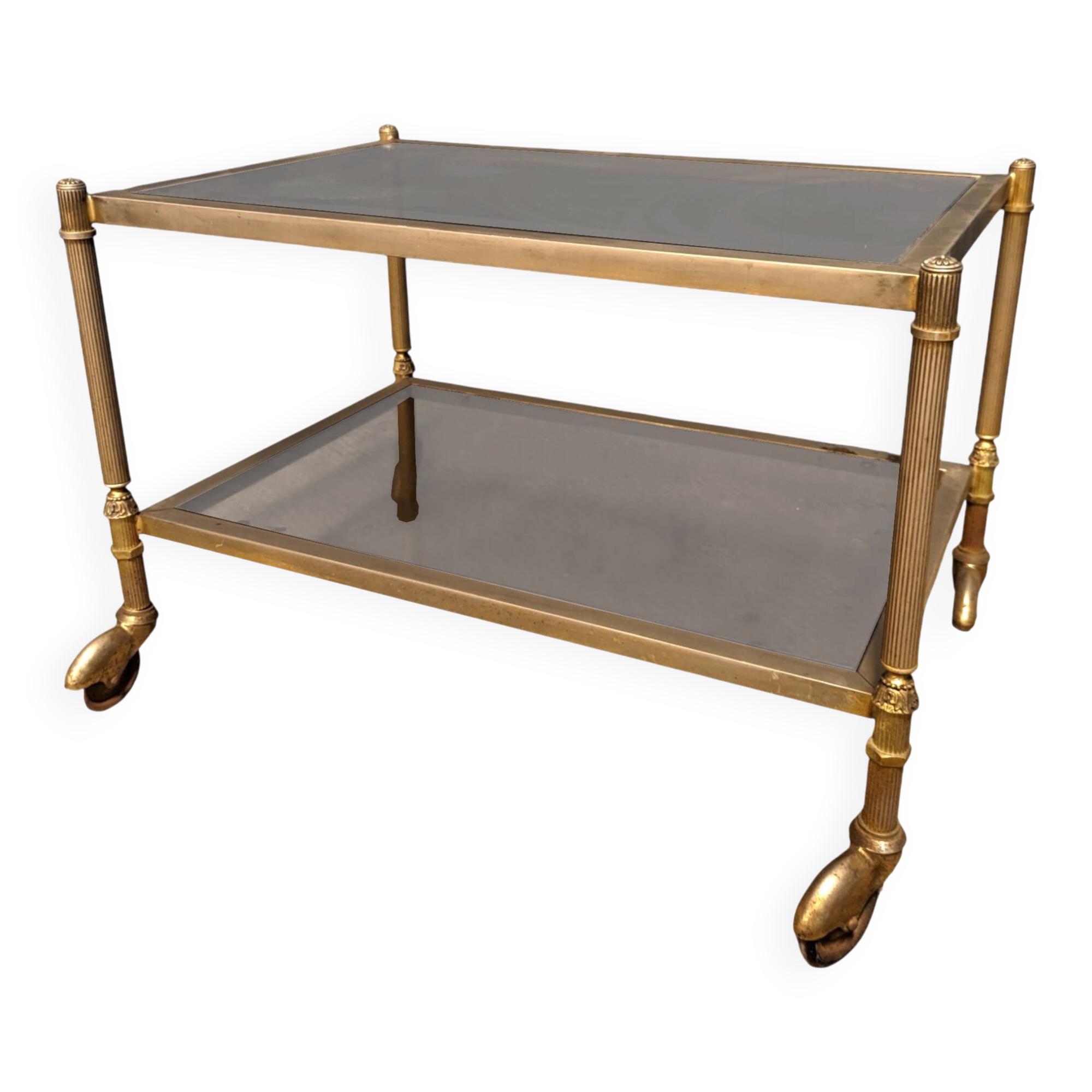Neoclassical style brass coffee table