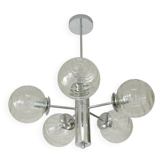 Vintage Pendant Light / Mid Century Modern Sputnik / Chrome Hanging Lamp