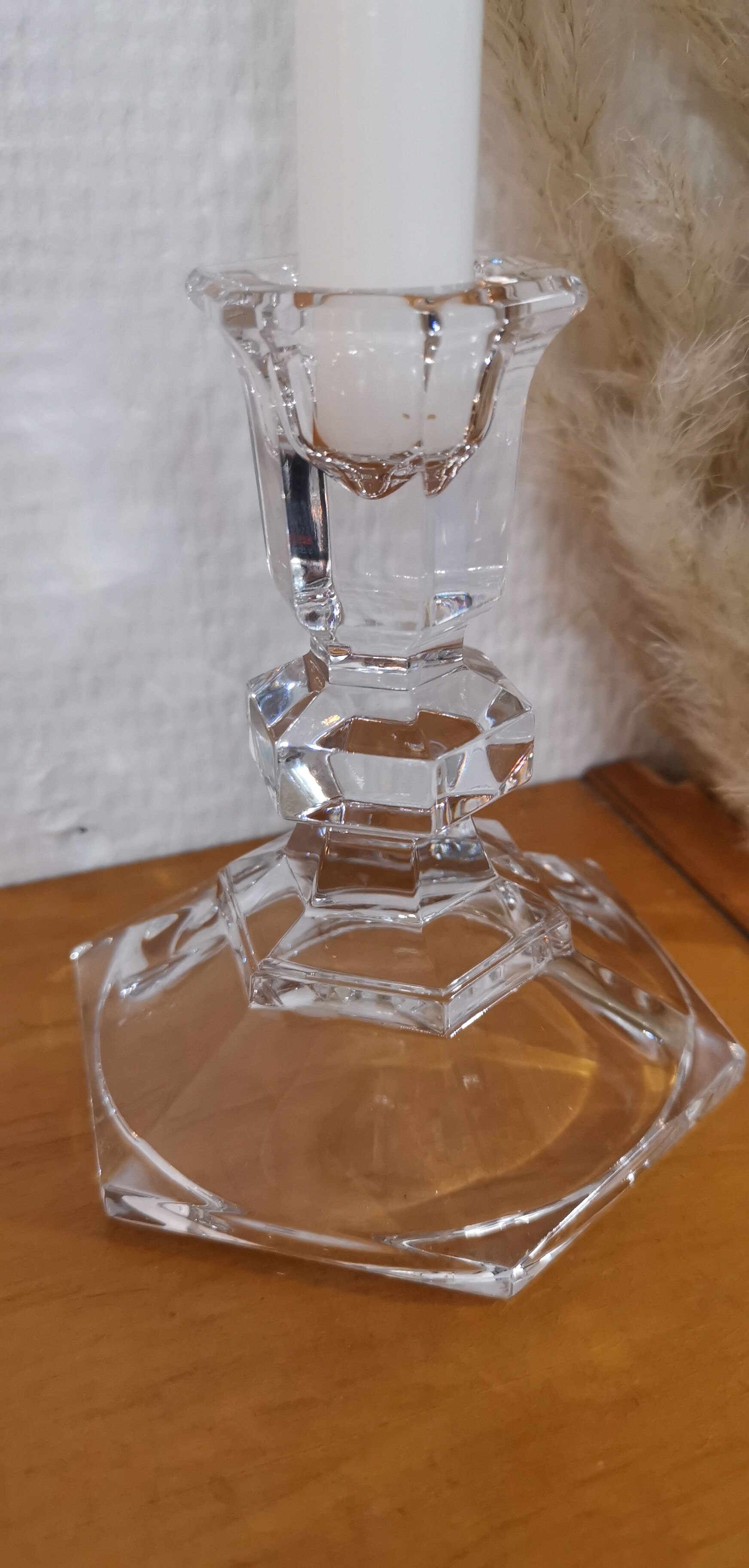 Crystal candle holder from val-saint-lambert