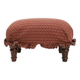 Small Art Deco Footstool with Original Upholstery, France, 1940s