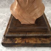 Bust in raw earth of atelier bust face of woman signed j.c.g.