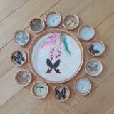 Vintage butterfly top and its 12 coasters