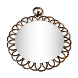 Vintage rattan sun mirror 32cm