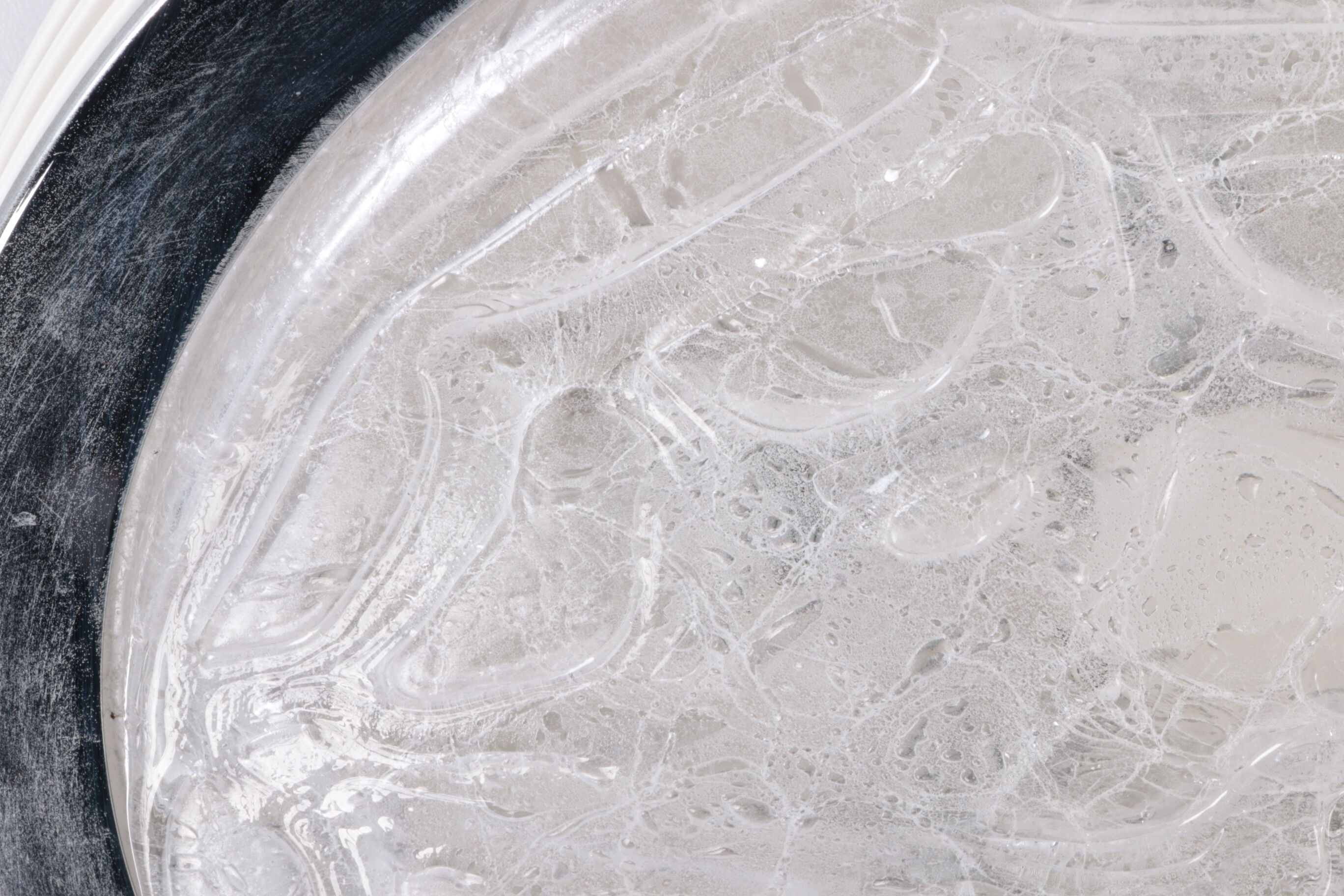 Vintage ceiling lamp Doria leuchten with ice glass and metal, Germany 1960s