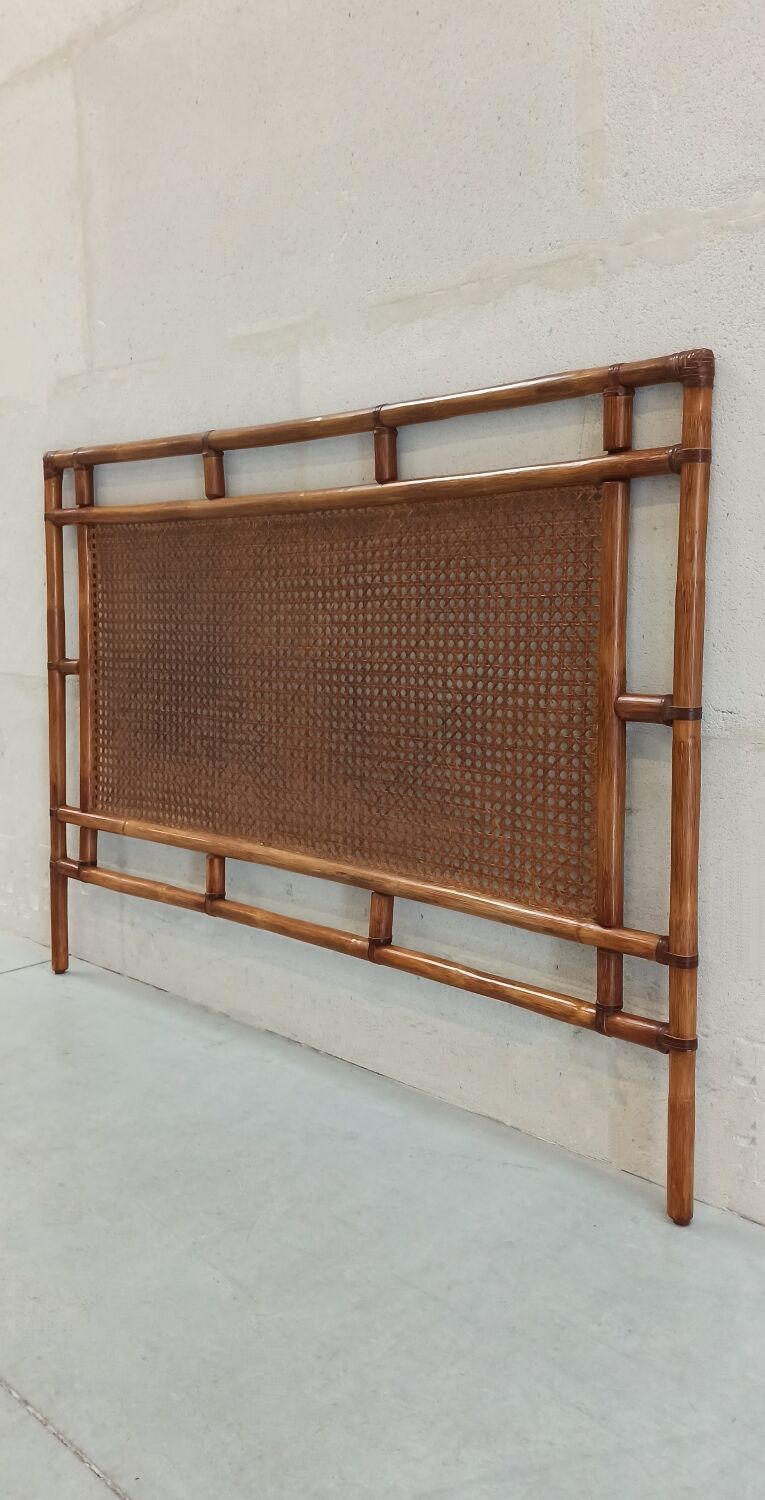 Traditional bamboo and cane headboard, 70's