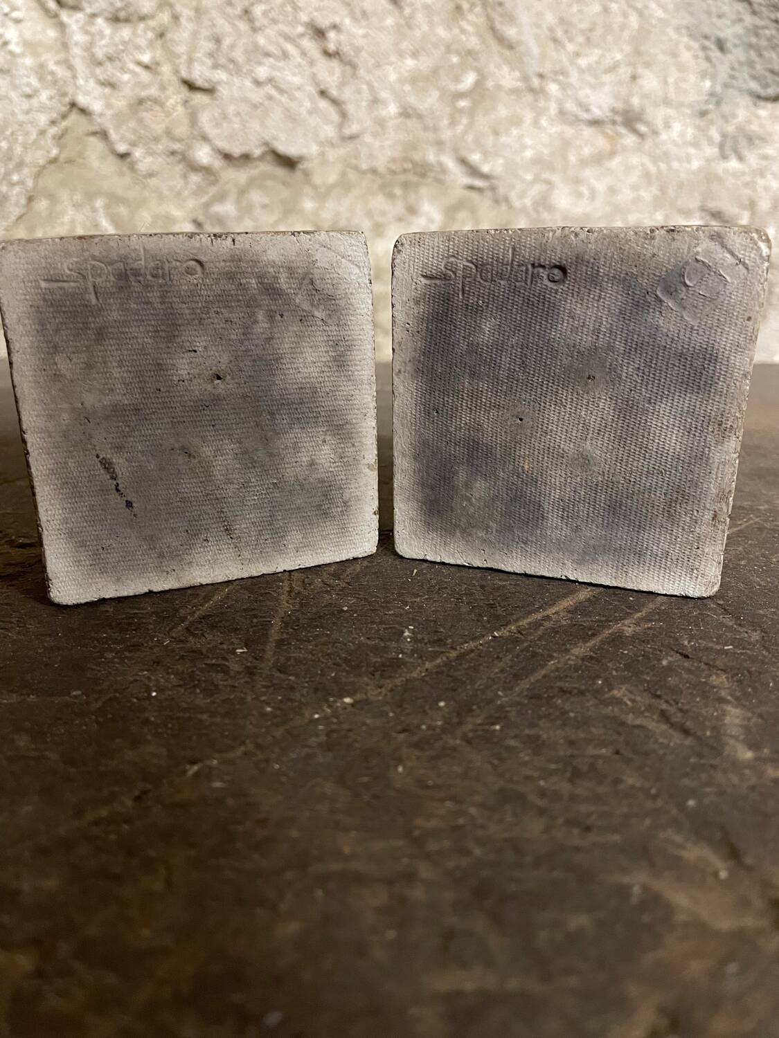 Pair of vintage candlesticks by spadaro – glazed ceramic