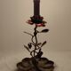 Wrought iron table lamp and gold leaf. France, 1950