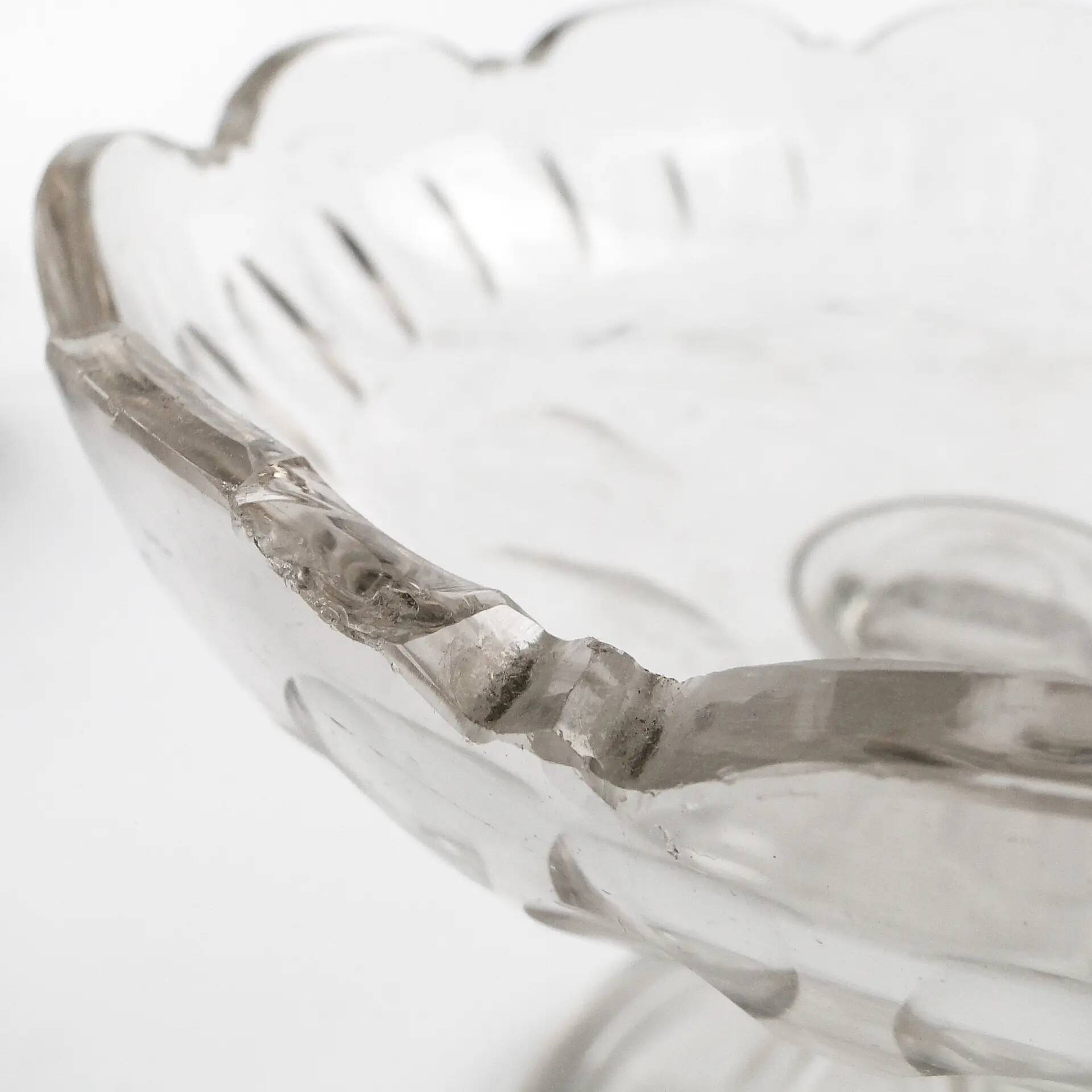 Biedermeier compote, transparent crystal, Czechia, 19th century