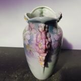 K&G Luneville ceramic vase with vintage flower decor