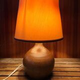 Old sandstone ball lamp + vintage white lampshade #a549