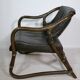 Fauteuils en bambou et cuir attribués à Horsnæs, lot de 2, années 1960