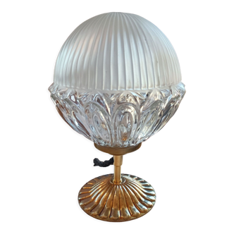 Vintage lamp on foot bronze antique globe