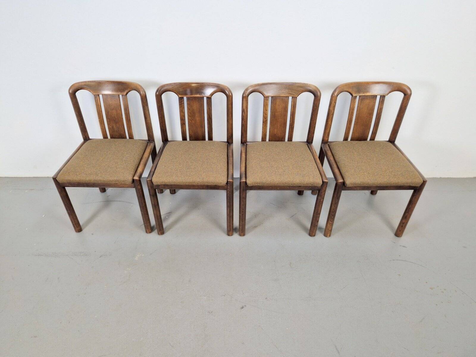 Vintage Brutalist Dining Room Chairs, 1970s, Set of 4