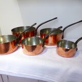 Set of 5 tinned copper pans 211290