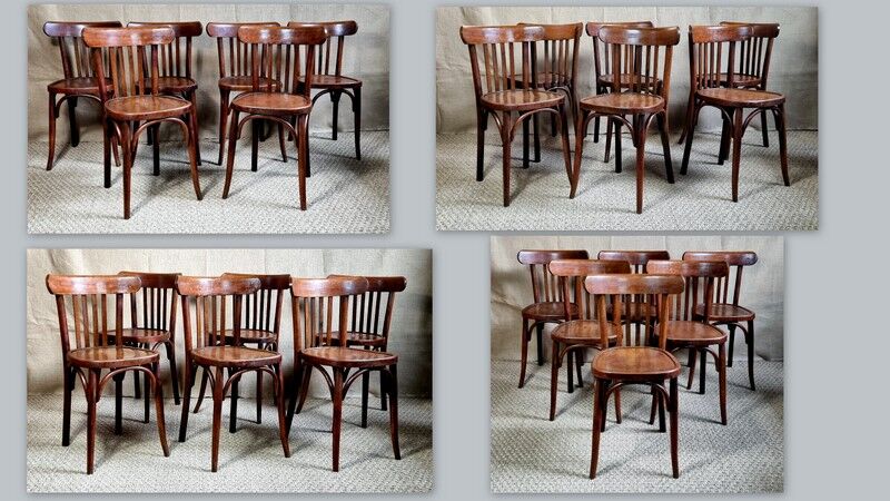 Set 6 chaises bistrot Mahieu années 30/40