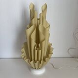 Lampe vintage 1970 Georgia Jacob modèle Corolle jaune flave - 51 cm