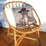 Fauteuil rotin coquille